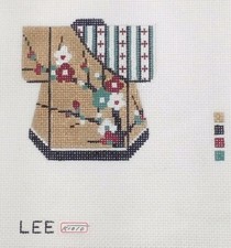 LEE needlepoint handpainted canvas K1010 Gold Petite Kimono tree blossom stripe