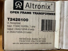 Altronix T2428100 Open Frame Transformer 24VAC 100VA 4A - New