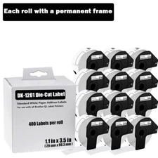 12ROLLS 29mmx90mm Shipping Label 1-1/7"x3-1/2" Compatible Brother QL710W DK-1201