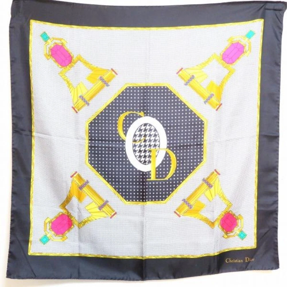 Christian Dior foulard carré soie 34x34 pouces soie multicolore 04848a