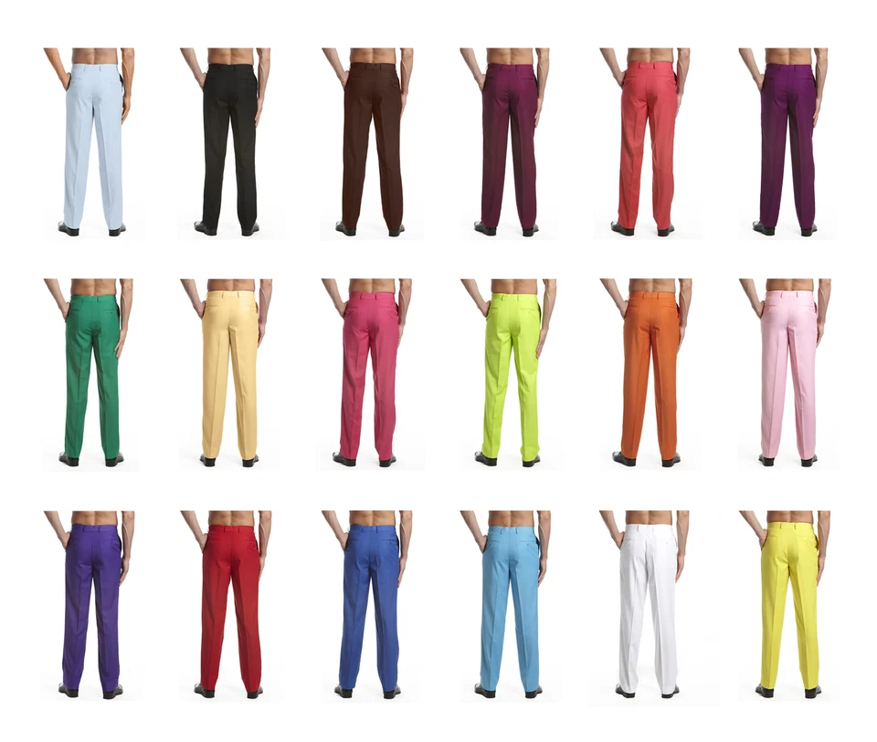 CONCITOR Men's Dress Pants Trousers Flat Front Slack Huge Selection Solid Colors - Image 2 of 2