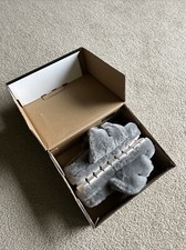 Brand New J/slides Grey fluffy slippers Size 6