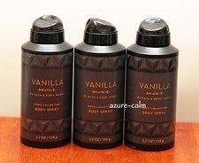 Bath  Body Works for Men VANILLA NOIR 3.7 ozS Deo Body Spray Mist x 3