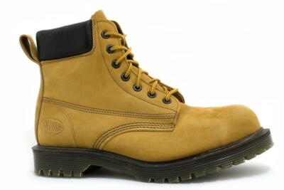 Solovair Made in England 7 Eye Steelcap Padded Collar Boot Wheat S114-C1700WHEAT