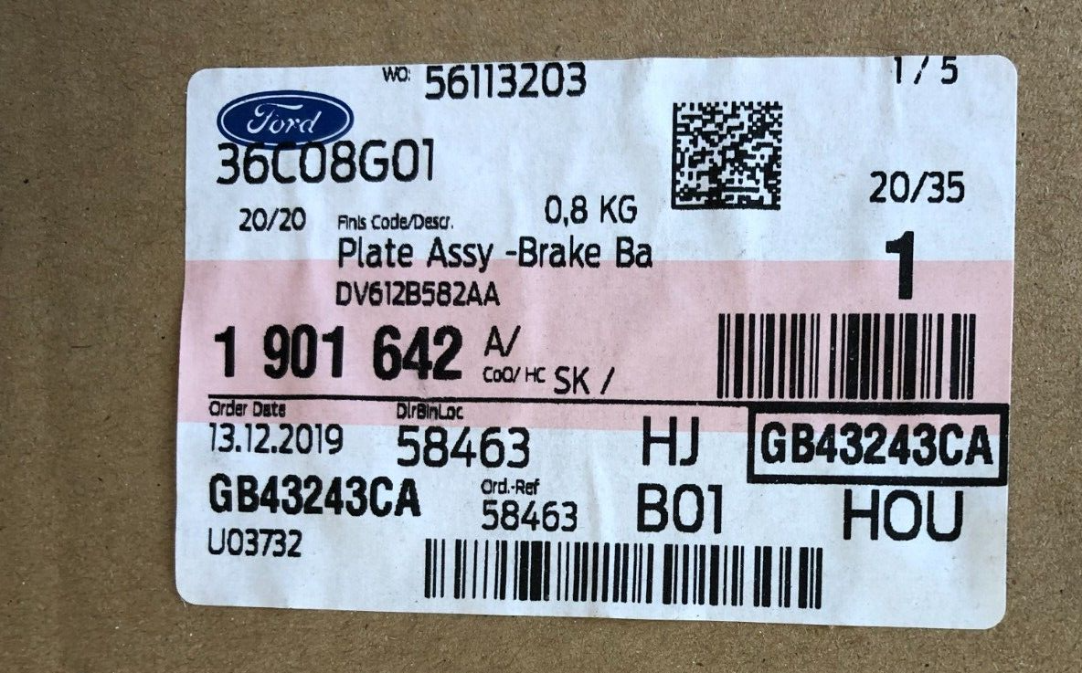 Genuine Ford Transit Connect Mk2 Rear Brake Caliper Carrier 2013 