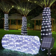 Solar String Lights Outdoor - 8 Modes Waterproof, Tube Lights for Garden, Pool