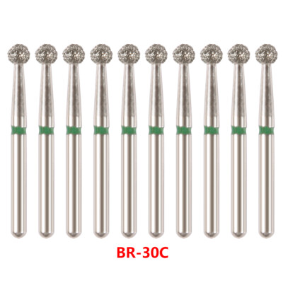 50 Pcs Dent Diamond Ball Round Bur Medium FG 1.6mm High Speed Handpiece BR-30C