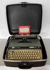 Smith Corona Typewriter Electra 110 Green Electric With Case Owners Manual Works thumbnail