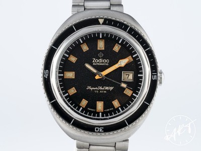 *RARE* Vintage Zodiac Super Sea Wolf 75 ATM Diver Watch with Original Bracelet