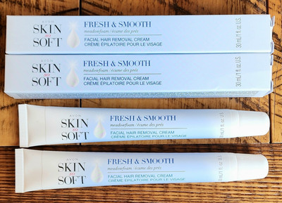 2Pcs New 2026 SKIN SO SOFT AVON~FACIAL HAIR REMOVAL CREAM~1oz EACH~SHIPS FREE!!