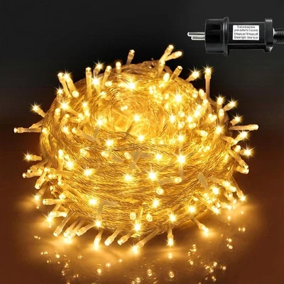 ZCLIKEU catena luci di natale per esterni 20 m con spina e timer 8 modalità, IP44