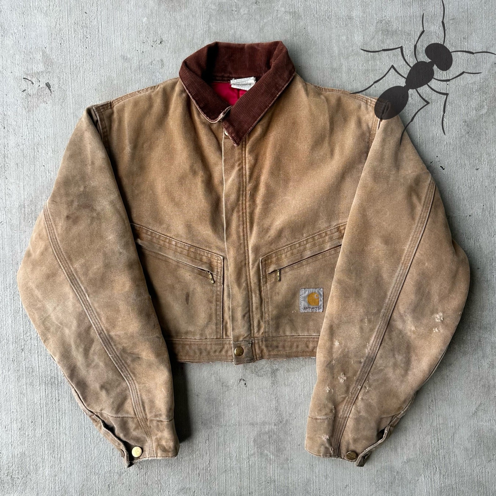 Y2K Vintage Brown Carhartt Cropped Detroit Work Jacket