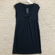 NEW Tommy Hilfiger Dress Small Adult Blue Mini V Neck Short Sleeve A Line Womens