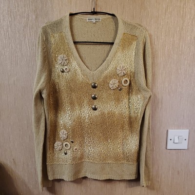 Vintage italienischer Designer Donatella Maurizio Sommer Pullover Große L Mischfaser
