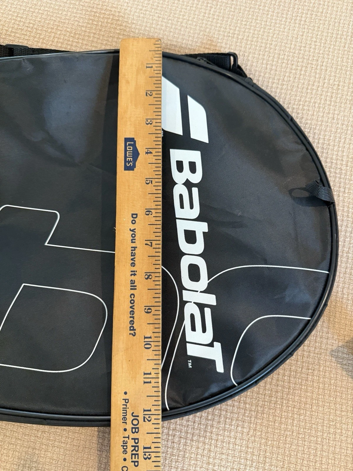 Babolat 1 Tennis Racket Cover Carrying Case Lightweight W Strap Black & White