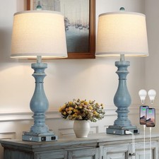 29" Tall Table Lamp for Living Room Set of 2,Coastal Bedside Nightstand Lamps...