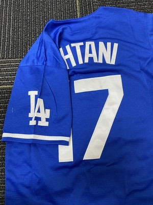 DODGERS JERSEY SHIRT #17 OHTANi KIDS ' SIZE 10/12 In blue *BRAND