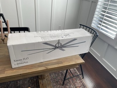 Ventilatore A Soffitto Minka Aire Xtreme H2O 65″ Con Telecomando, Finitura Nichel Spazzolato, Uso Interno/esterno