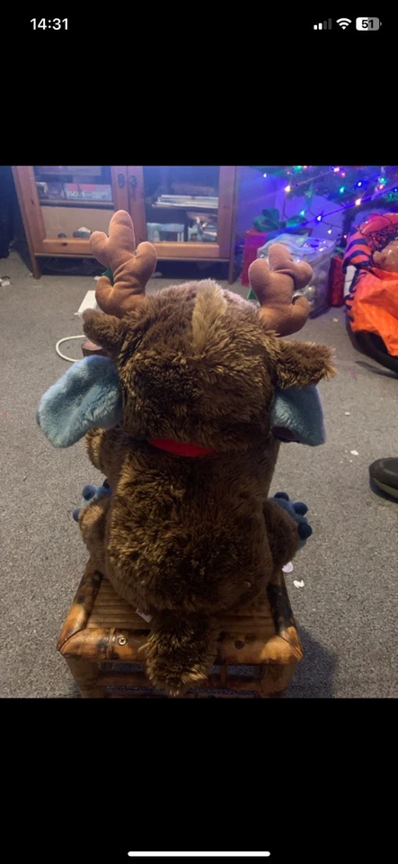 Disney Exclusive Rare Stitch In Reindeer Costume With Jingle Bells Sound - Image 3 of 4