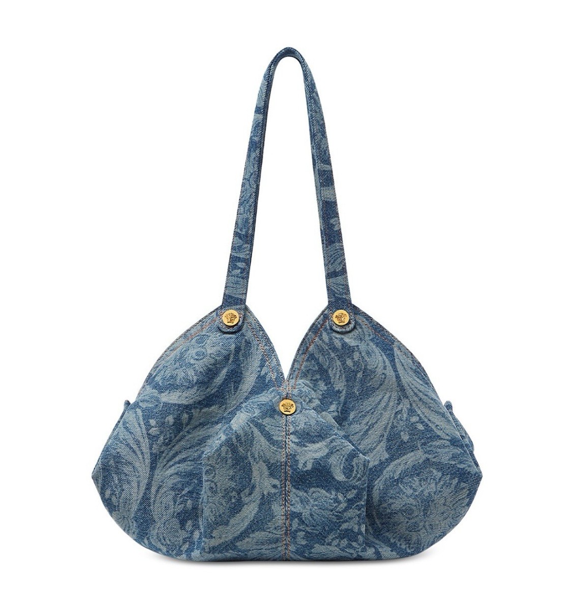 Versace Protea Barocco Blue Denim Shoulder HandBag - Brand New