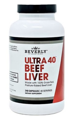 Beverly International Ultra 40 Beef Liver Grass Fed Muscle Growth Stamina 240cap