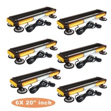 6pcs 20 Cob Led Rooftop Strobe Light Bar 360 Coverage Magnet Base Amber White 6pcs 20 Cob Led Rooftop Strobe Light Bar 360 Coverage Magnet Base Amber White