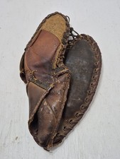 Vintage Antique Spalding Baseball Glove Trapper Model 1940s-1950s DAMAGED