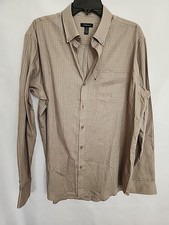 VAN HEUSEN MEN'S SHIRT LONG SLEEVE BEIGE SIZE L 16- 16.5 