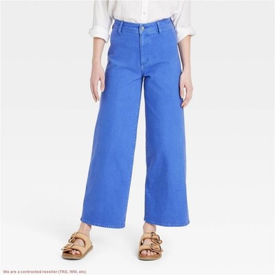 Women's High-Rise Sailor Wide Leg Ankle Jeans - Universal Thread Blue 10