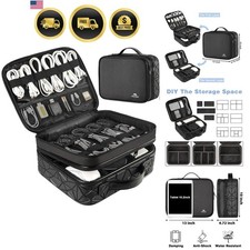 Cord Organizer Case with Adjustable Divider, DJ Cable File Bag for DJ Gear, S...