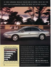 1996 Oldsmobile Aurora Graded Resale Value GM General Motors Vtg Print Ad/Poster