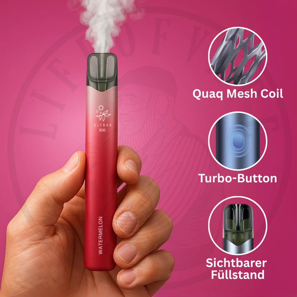 ELFBAR 800 E-Zigarette E-Shisha 800 Züge I Einweg Vape mit 20mg Nikotin E-Liquid - Bild 2 von 4