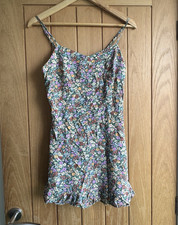 Forever 18 Women's Multicolour Floral Strappy Ruffle Playsuit Size 6
