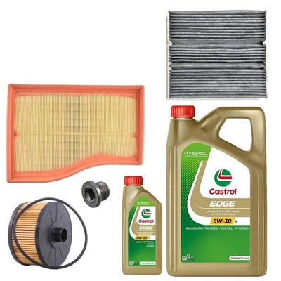 6L CASTROL EDGE LL 5W30 FILTERS SERVICE KIT FOR MERCEDES B180 W247 1.3 2018+