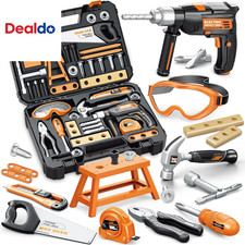 Kids Tool Set with Electronic Toy Drill, 41 Realistic Toy Tools with Tool Box fo