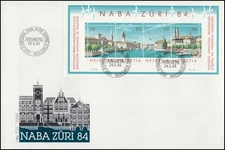 Svizzera blocco 24 esposizione NABA ZURI 1984 su gioielli-FDC BERNA 24.5.84
