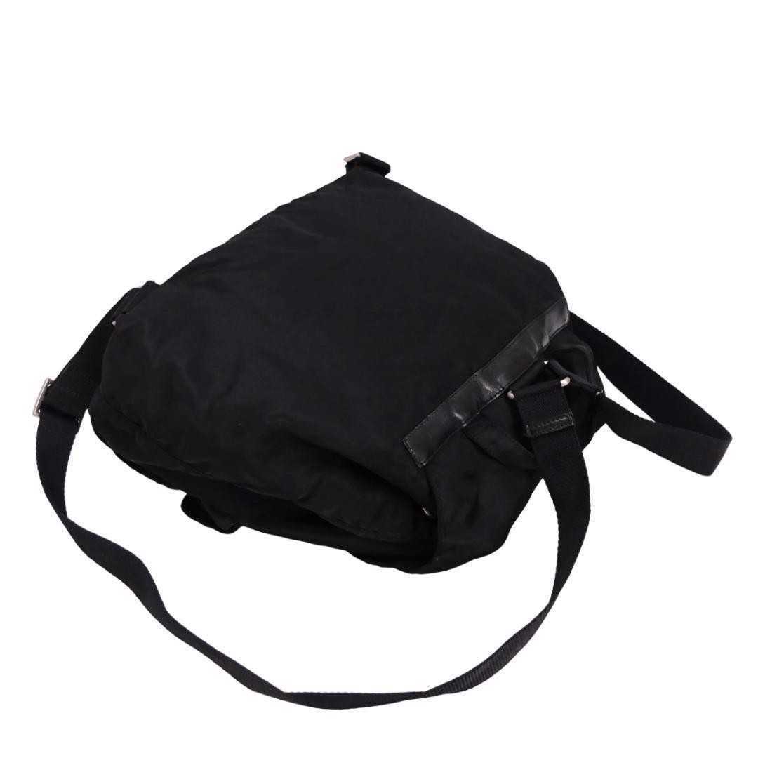 PRADA Backpack Triangle Logo Black Nylon Leather Silver B2811F Backpack Daypac thumbnail 5