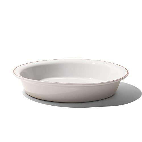 Cookware - 9" Pie Dish - Red Rim - Hand Crafted Porcelain - Professional - Picture 2 of 7