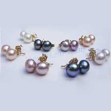 Wholesale 8 Pairs 4 Colors Akoya Freshwater C...