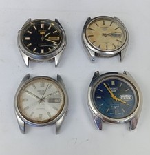 Lot of 4 Seiko 5 Men's Day Date 37mm Men's Automatic Watch Parts/Repair
