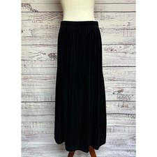 Vtg TR Bentley 80s/90s Velvet Maxi Skirt Sz L Black Whimsigoth Fairy Grunge Goth