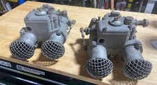 Pair 2 Weber Carburetors 40 Dcoe 2 Side Draft Dual Barrel - Parts Or Restore