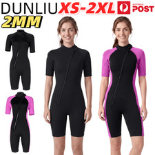 DUNLIU 2mm Women Wetsuit Neoprene Front Zipper Shorty Diving Suit Swim Surfing