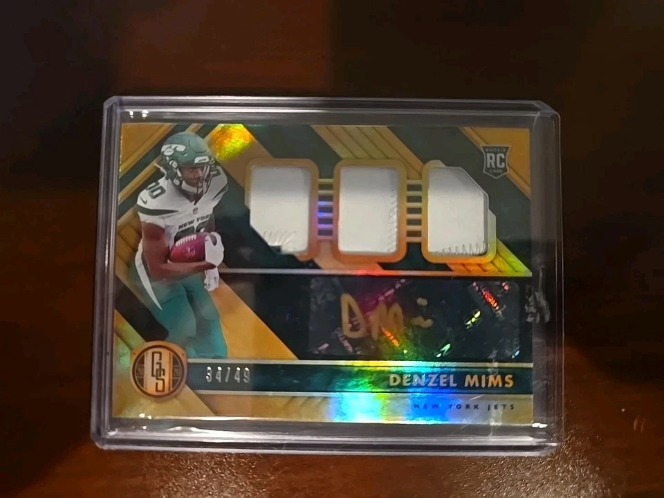 2020 Gold Standard Denzel Mims RC Triple Patch Autograph 34/49 - Image 2 of 4