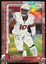 2025 Topps Chrome Football Josh Sweat Football Leather Refractor #10 Cardinals