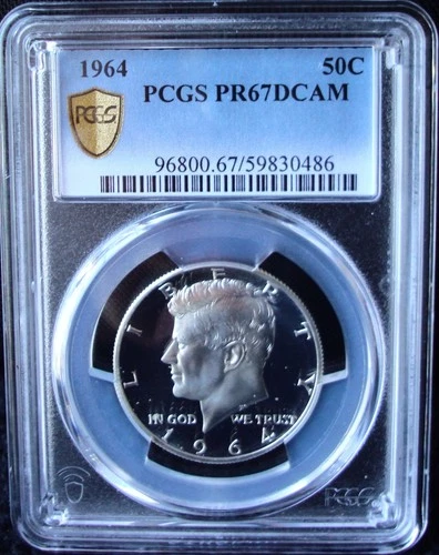 1964 Proof Kennedy Silver Half Dollar - PCGS PR 67 DCAM - Gold Shield