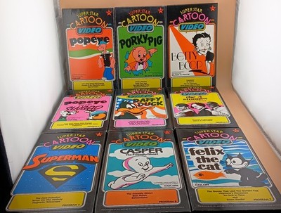 Super Star Cartoons VHS Lot 9 VHS Tapes Superman Porky Popeye