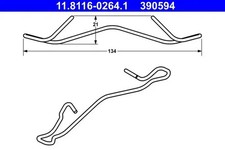 Bremssattelfeder 11.8116-0264.1 ATE für DACIA LANCIA DAIHATSU TOYOTA FORD FIAT