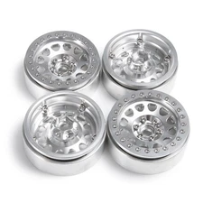 RCBATER 4Pcs Alum 2.2" Beadlock Wheel Rims For 1/10 RC SCX10 Wraith TRX4 D90 etc