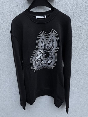 McQ AlexanderMcQueen Black Sweater White Bunny Rabbit Live Fast Die Embroidery M